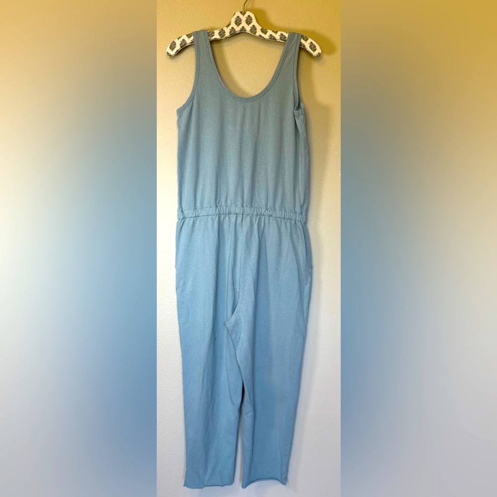 Frank & Eileen Sage Green Tie Waist Cotton Tank Jumpsuit Size Medium - Picture 3 of 7